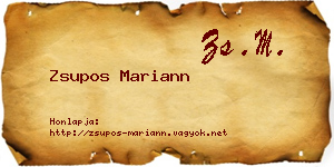 Zsupos Mariann névjegykártya