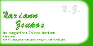 mariann zsupos business card